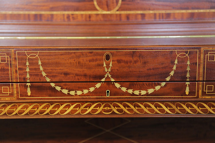 Weber piano fall and key escutcheon with swag inlay 