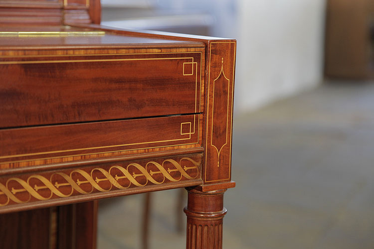 Weber square piano cheek with geometrical inlay