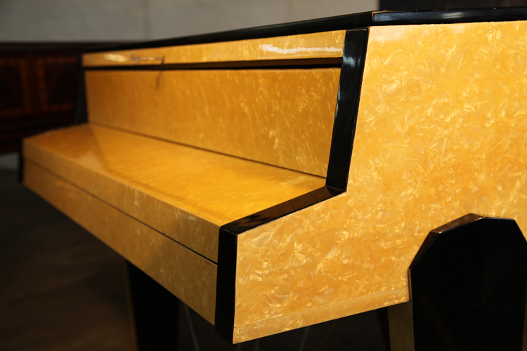 Zimmermann geometric piano cheek in contrasting black and yellow formica