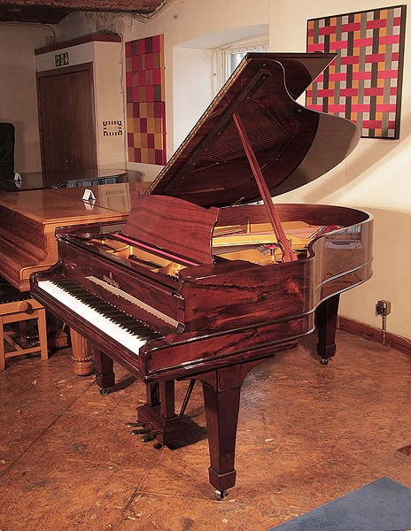 Restored, 1878, Steinway Model A grand piano for sale with a rosewood case and spade legs. Piano has an eighty-five note keyboard and a three-pedal lyre